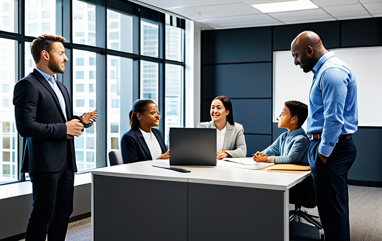 **

"A diverse team of professionals collaborating in a modern office, fully clothed in appropriate business attire, safe for work, showcasing cultural understanding and effective communication. The scene emphasizes active listening, empathy, and clear expression. Perfect anatomy, natural proportions, professional environment, modest clothing, family-friendly, high quality."

**