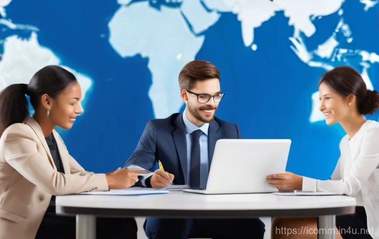 국제커뮤니케이션 관련 연수 프로그램 - **Image Prompt 2: Diverse International Training Pathways**
A dynamic triptych image showcasing ... 국제커뮤니케이션 관련 연수 프로그램 - **Image Prompt 2: Diverse International Training Pathways**
A dynamic triptych image showcasing ...